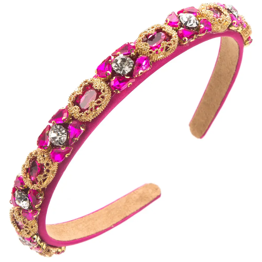 European & American Light Luxury Retro Style Hair Hoop with Glass Diamonds - Image 4