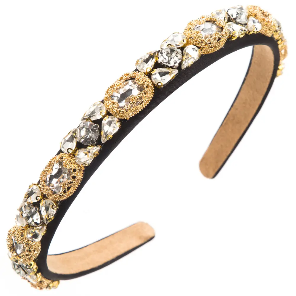 European & American Light Luxury Retro Style Hair Hoop with Glass Diamonds - Image 6