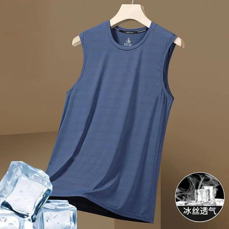 Men's Sleeveless Mesh Vest Solid White - Image 4