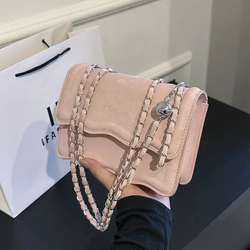 Light Blue Chain Shoulder Bag for Women 2024 Spring Summer - Image 5