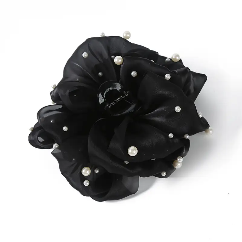 Black Pearl Embellished Hair Clip for Women - Image 7