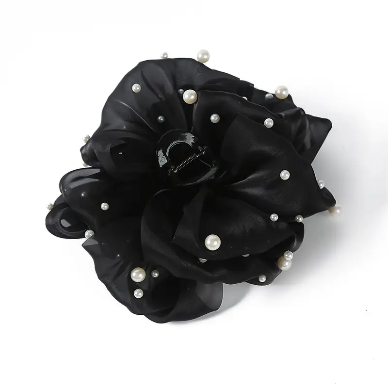 Black Pearl Embellished Hair Clip for Women — feature 1