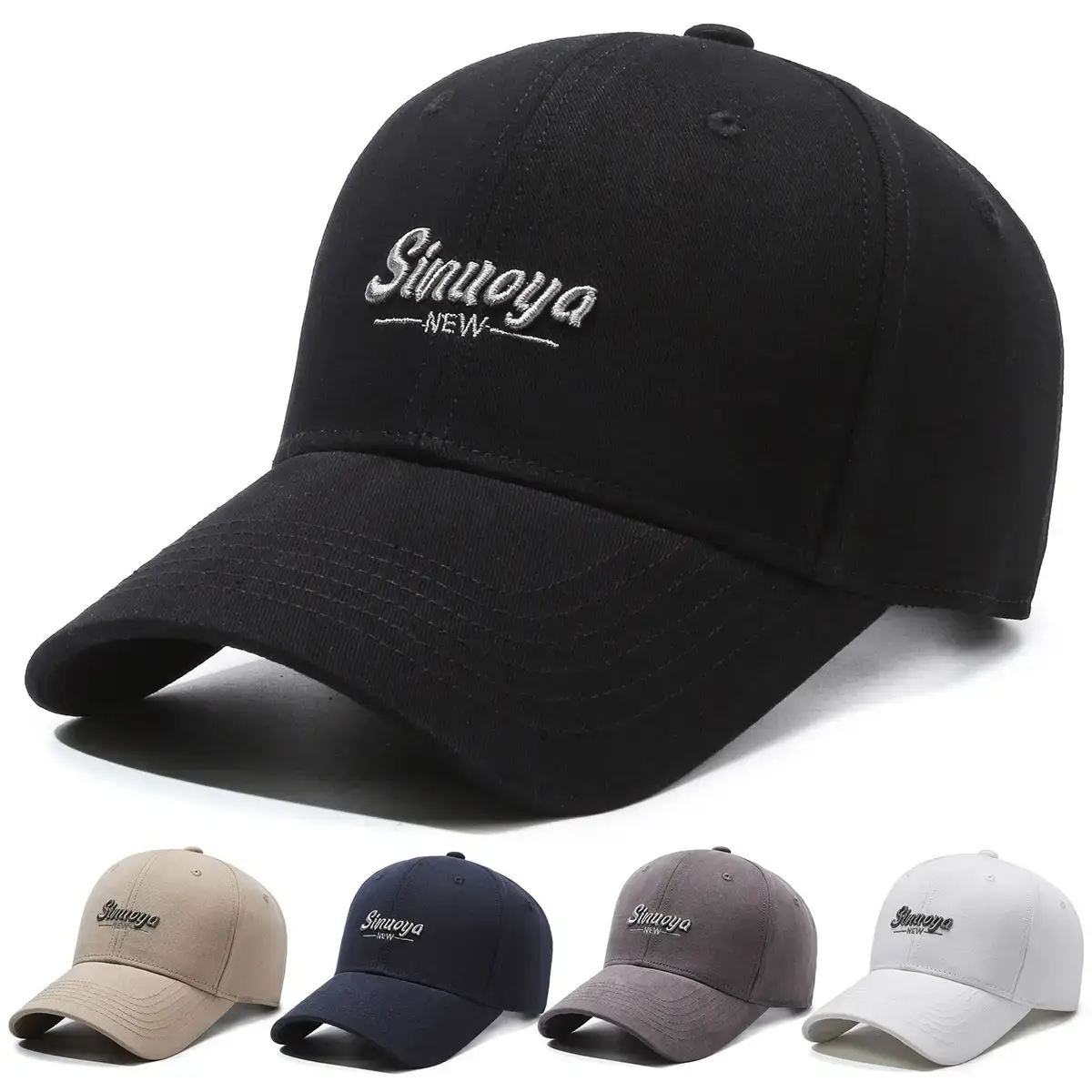 New Fashion Letter Embroidered Men's Cap Black - Image 6
