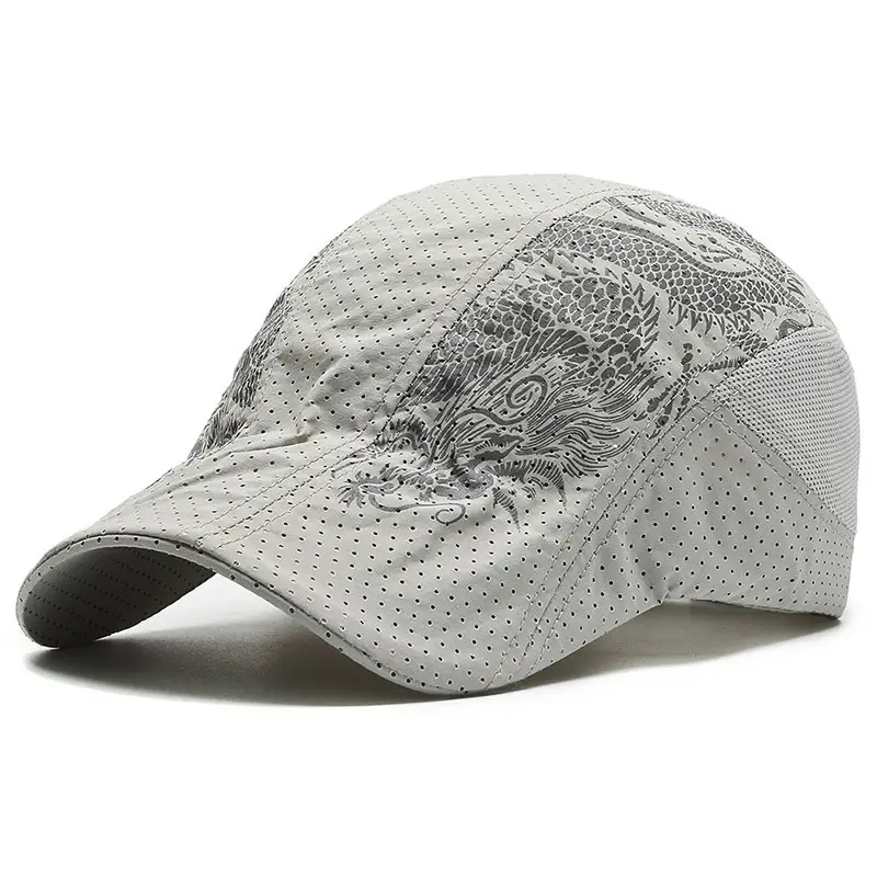 Men's Black Dragon Embroidered Cap with Mesh Back - Image 7
