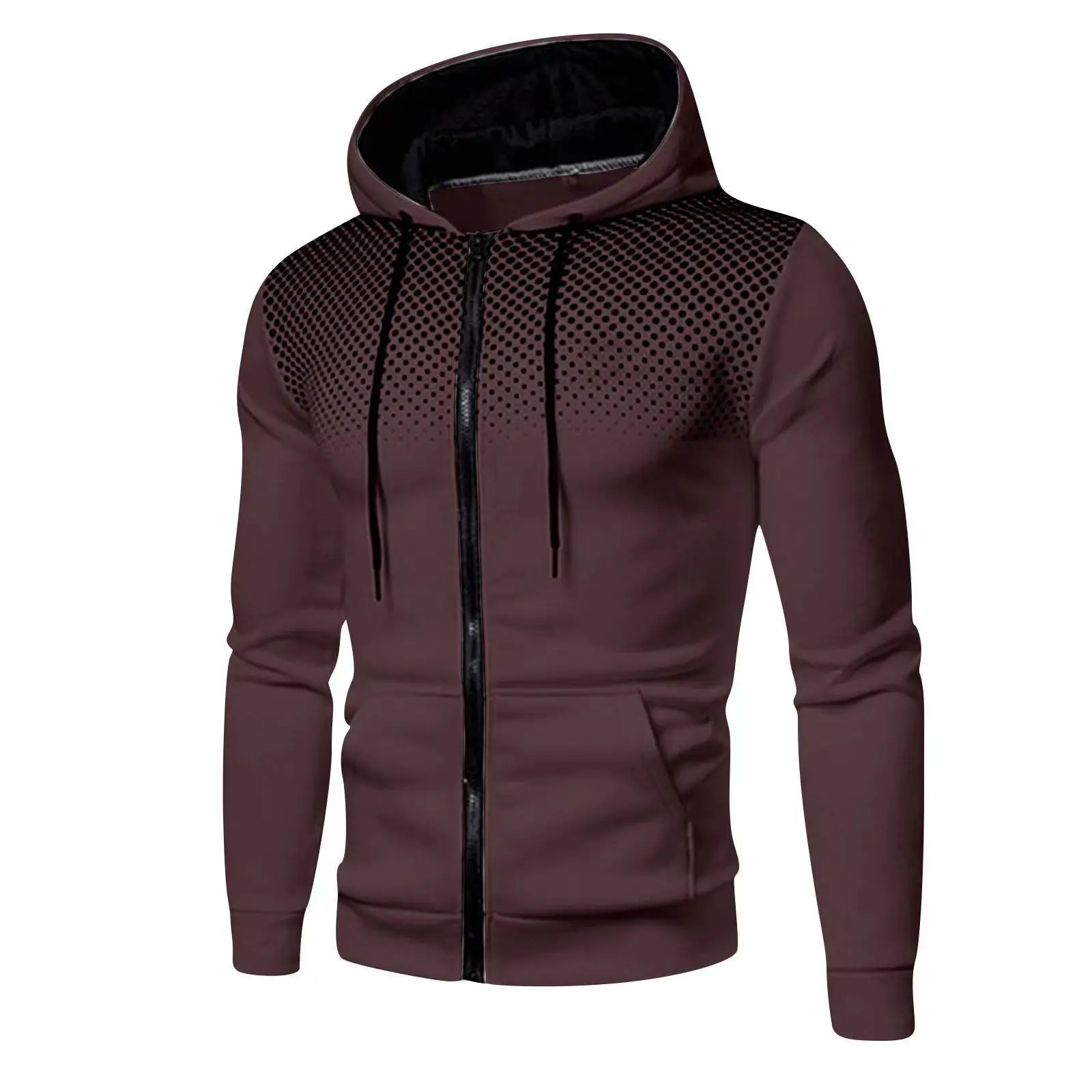 Red Mesh Hoodie for Men, Casual Style, Winter