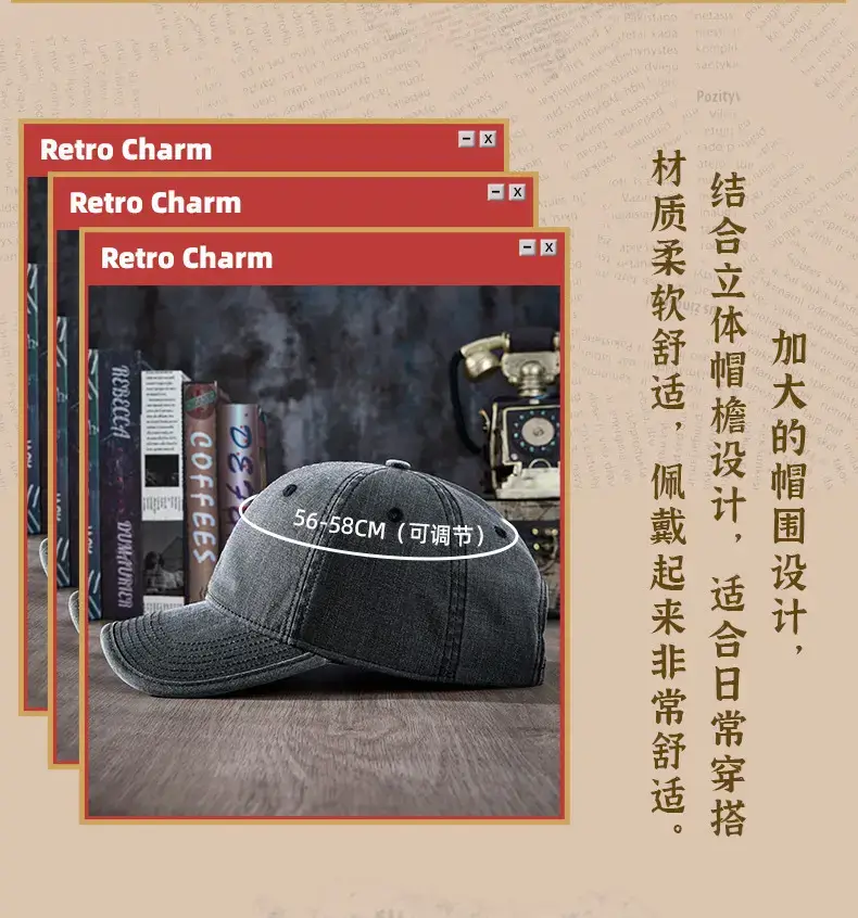 2025 Spring Cap Men Soft Top Baseball Cap Washable — feature 10