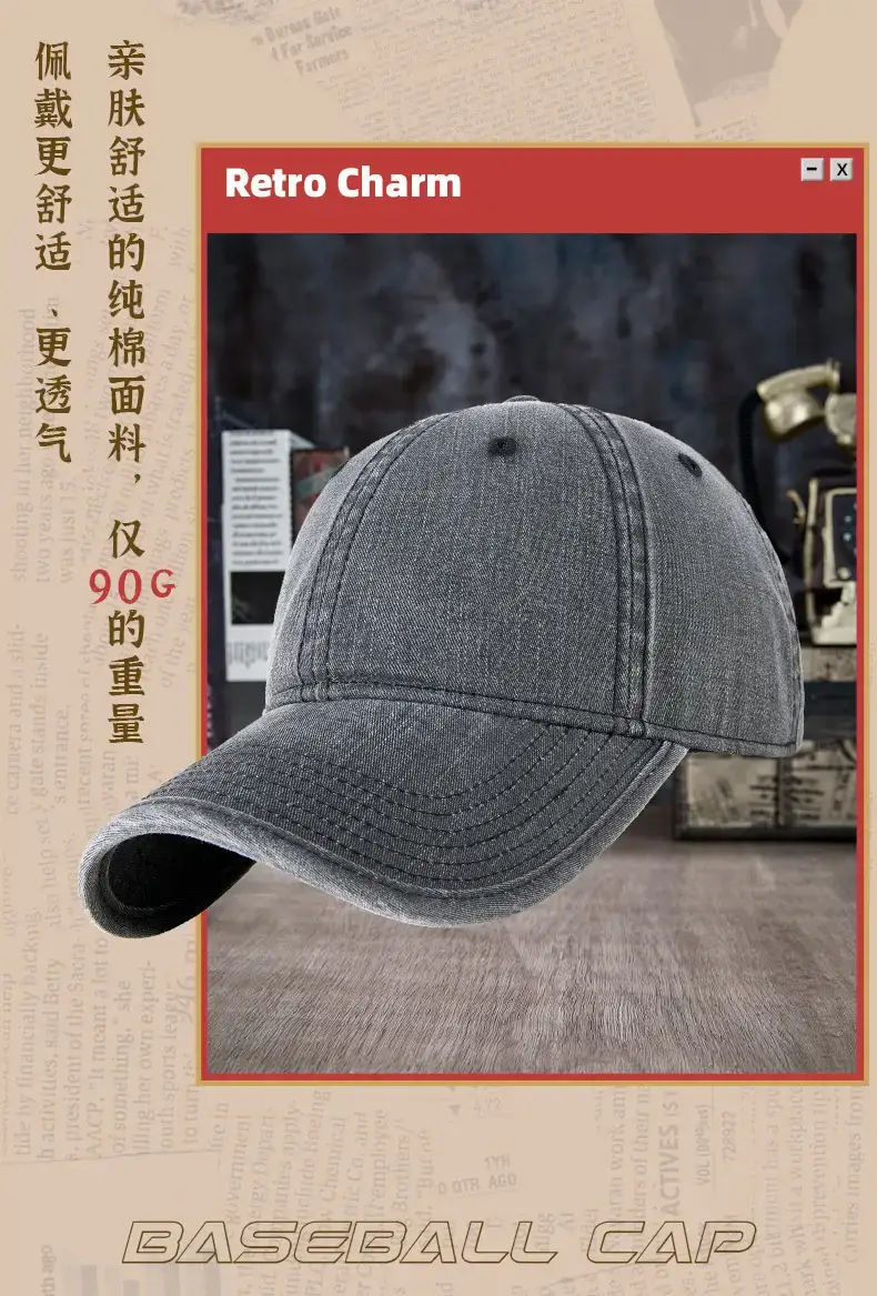2025 Spring Cap Men Soft Top Baseball Cap Washable — feature 12