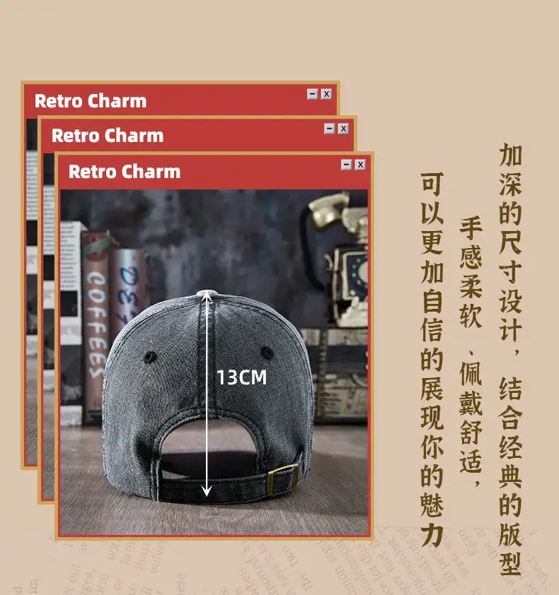 2025 Spring Cap Men Soft Top Baseball Cap Washable — feature 14