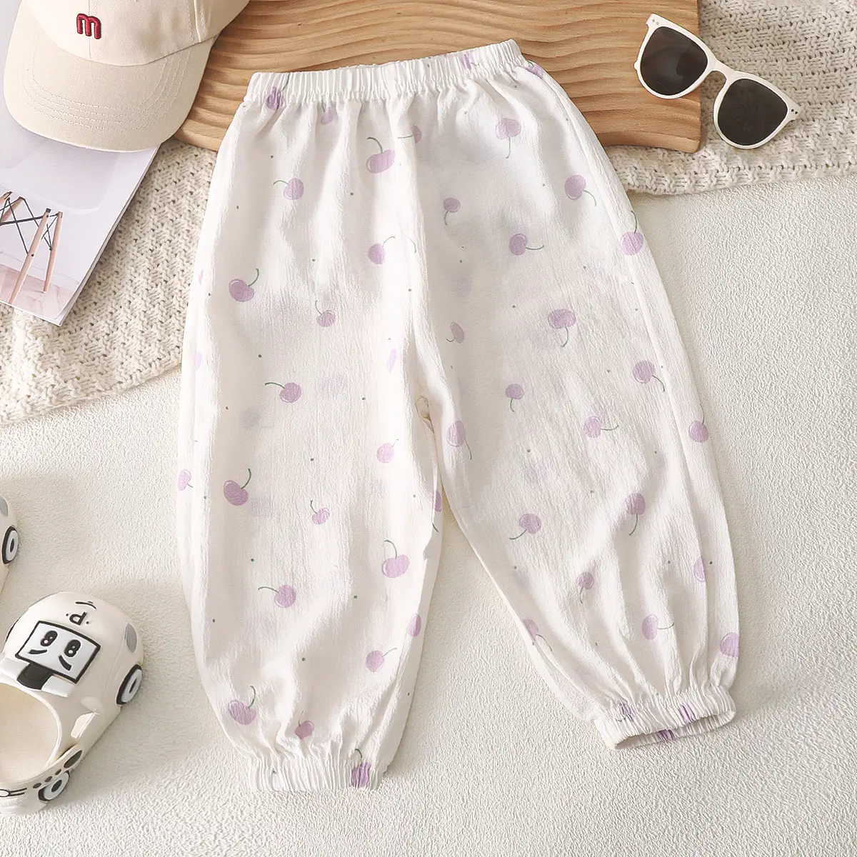 Summer Bubble Cotton Mosquito Proof Pants for Boys Girls