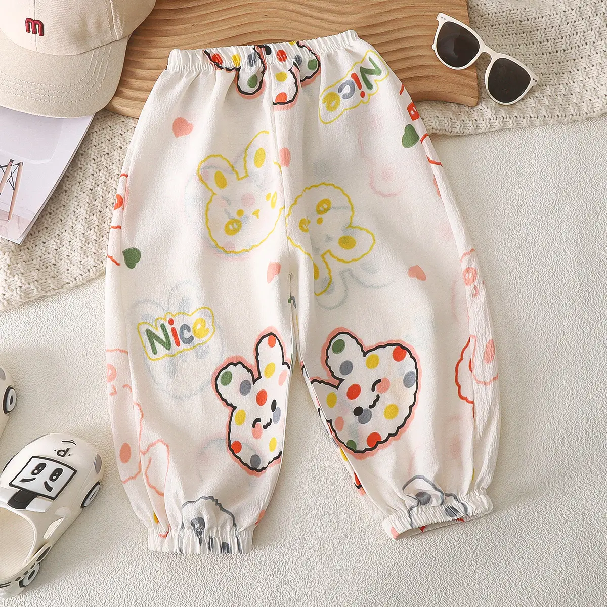 Summer Bubble Cotton Mosquito Proof Pants for Boys Girls