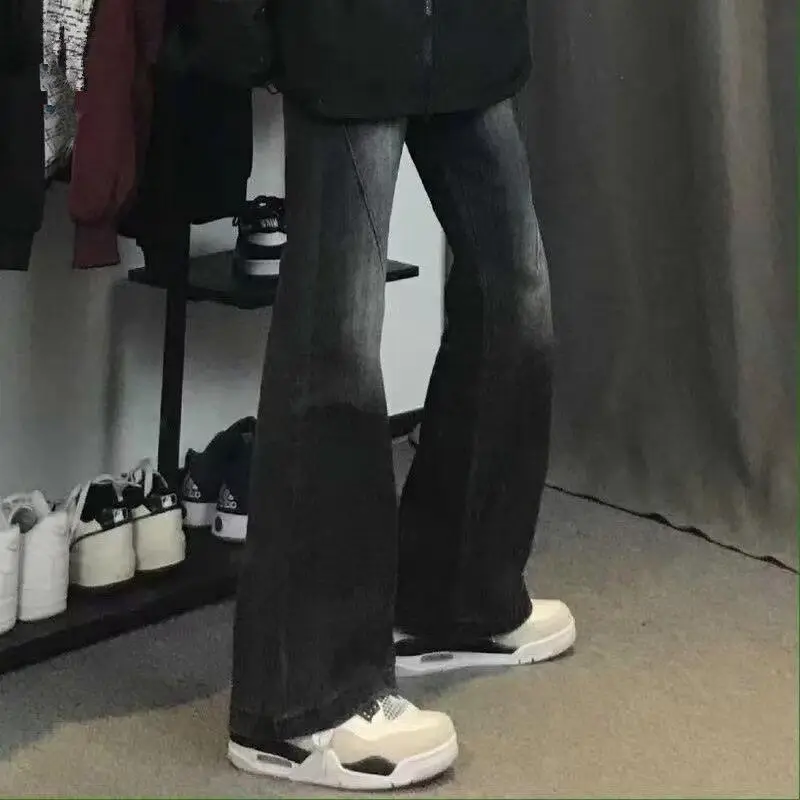 Men's Black Slim Jeans American Style Old Washed - Image 2