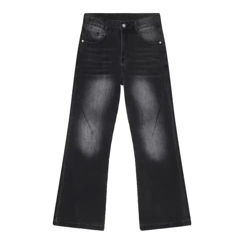 Men's Black Slim Jeans American Style Old Washed - Image 5