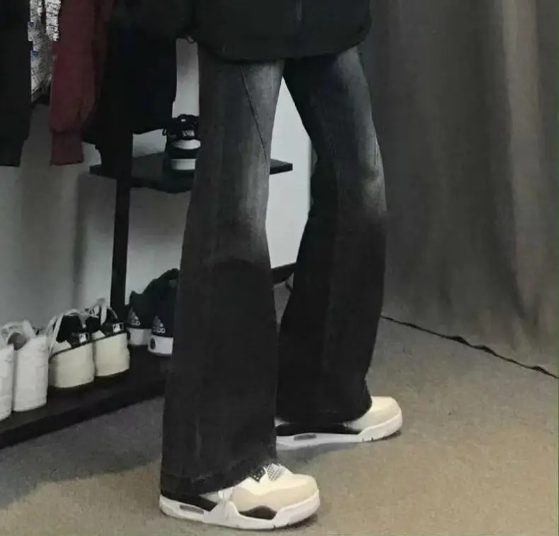 Men's Black Slim Jeans American Style Old Washed — feature 2