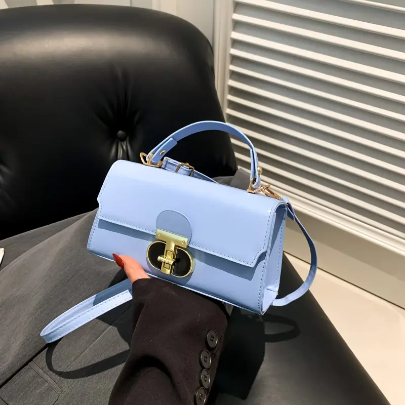 Light Blue PU Leather Shoulder Crossbody Bag for Women - Image 7