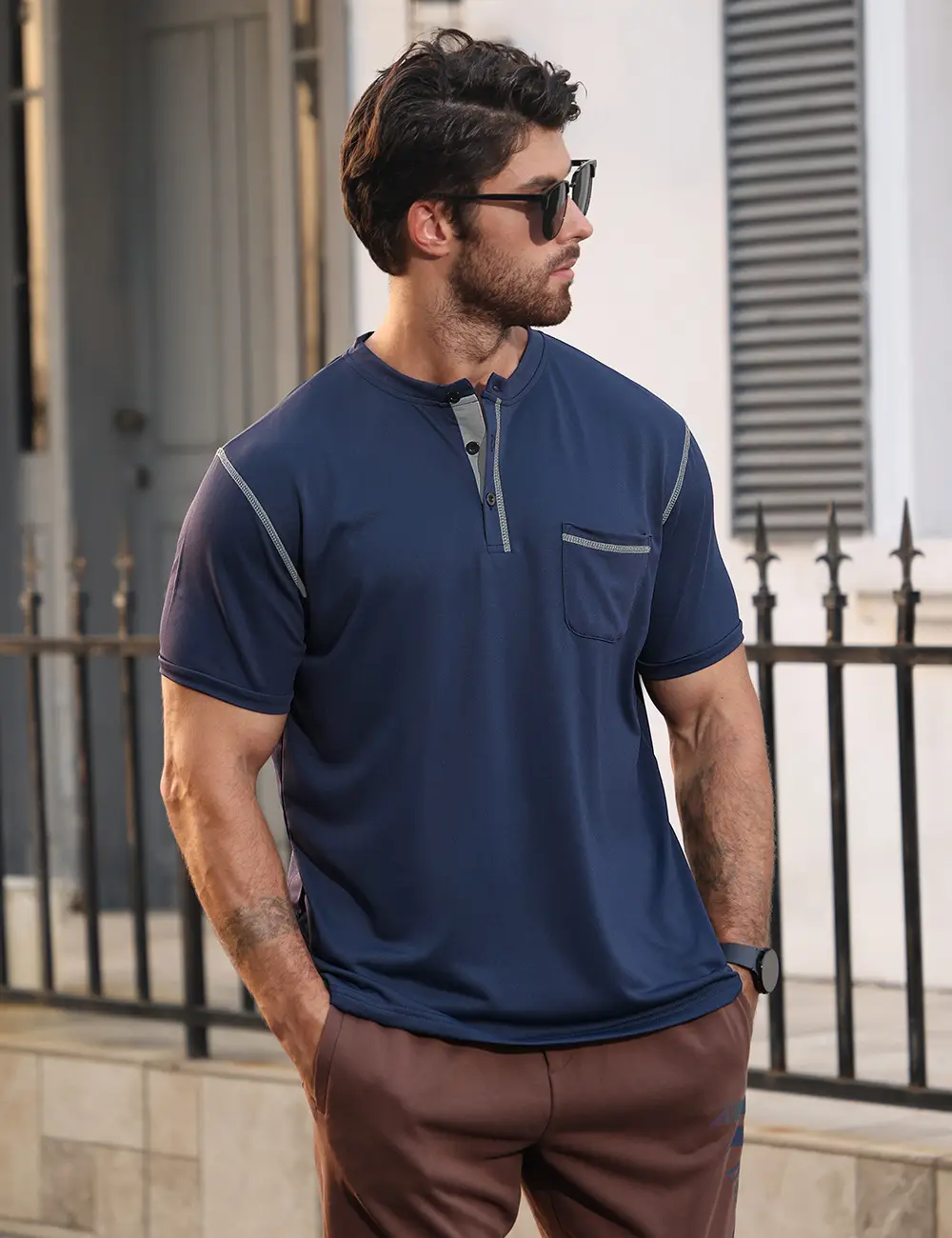 Men's White Short Sleeve Polo T-Shirt Quick Dry Casual — feature 17