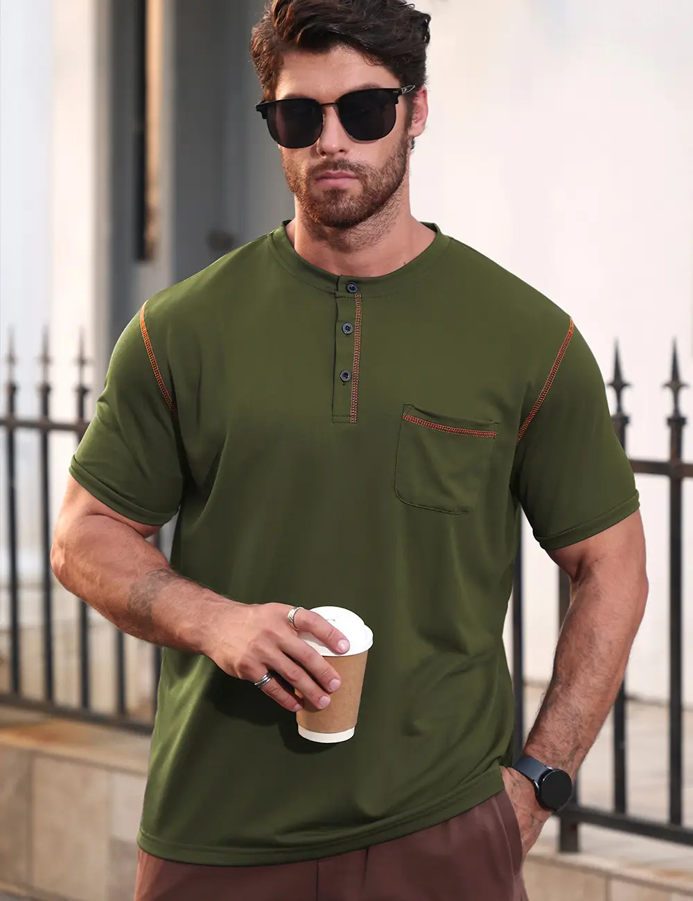 Men's White Short Sleeve Polo T-Shirt Quick Dry Casual — feature 28