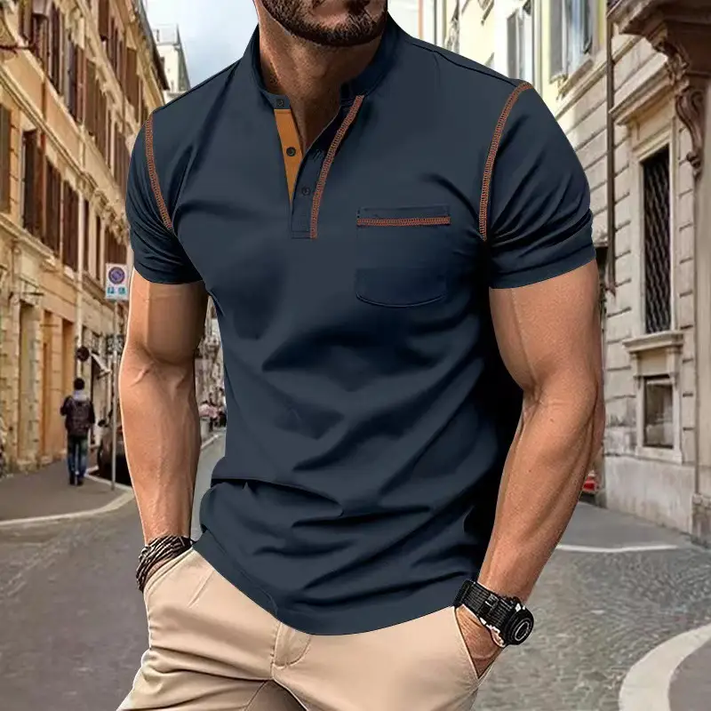 Men's White Short Sleeve Polo T-Shirt Quick Dry Casual — feature 26