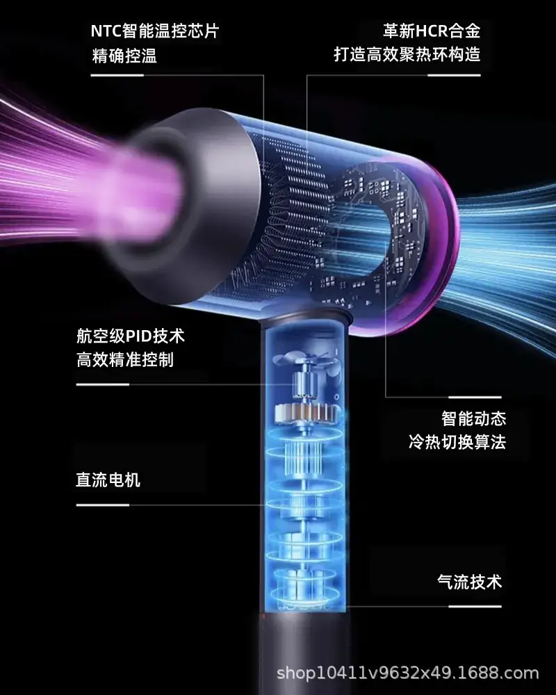 Hammer Hair Dryer with Blue Light & 110-220V — feature 3