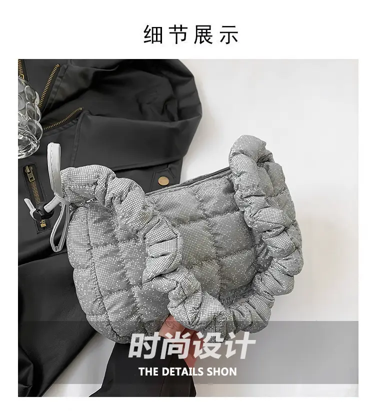 2024 Trendy Pleated Handbag with Crossbody Strap — feature 3