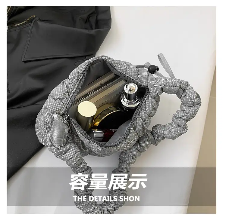 2024 Trendy Pleated Handbag with Crossbody Strap — feature 7