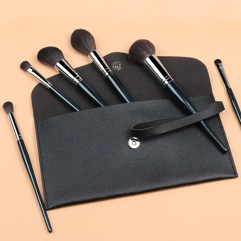 PU Cosmetic Brush Storage Bag with 5 Brushes - Image 29