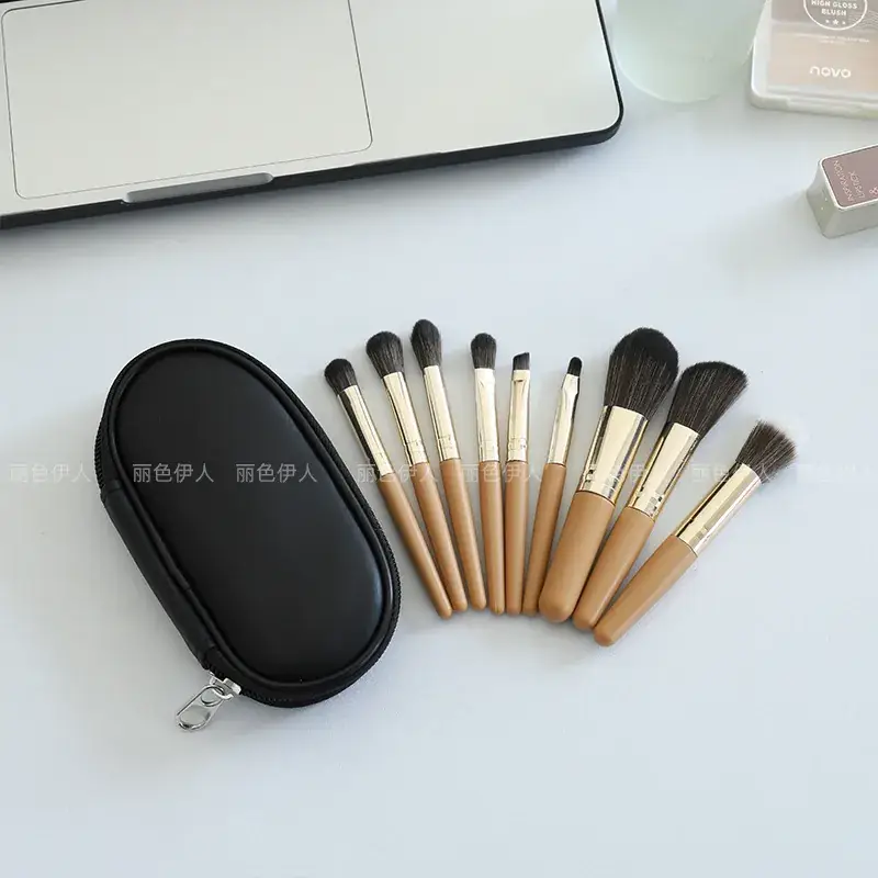 PU Cosmetic Brush Storage Bag with 5 Brushes - Image 26