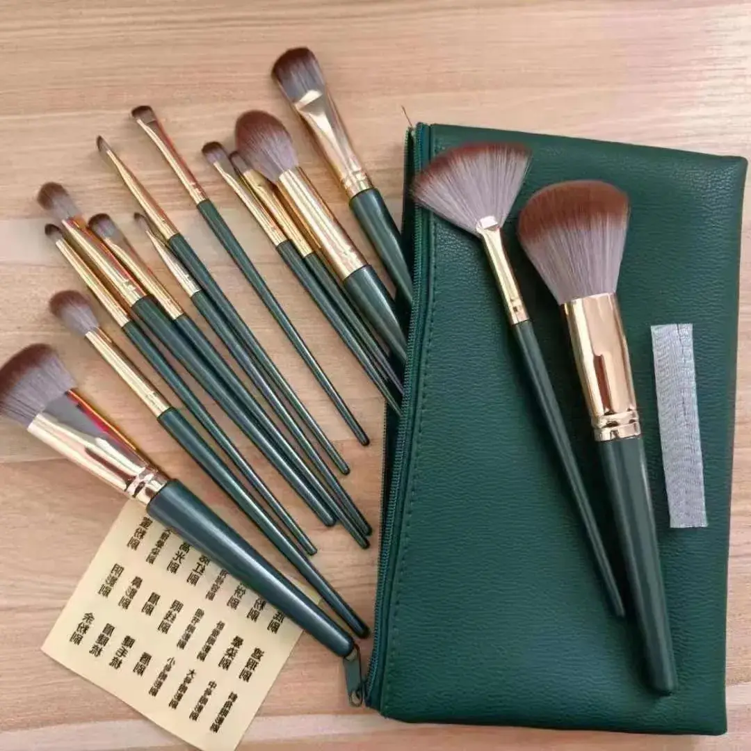PU Cosmetic Brush Storage Bag with 5 Brushes - Image 9