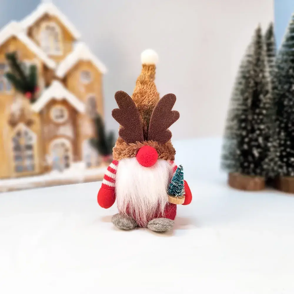 Dwarf Rudolph Christmas Ornament 199g Plaid Hat - Image 5