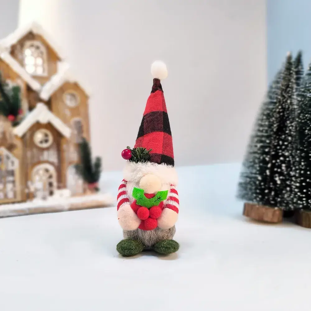 Dwarf Rudolph Christmas Ornament 199g Plaid Hat - Image 6