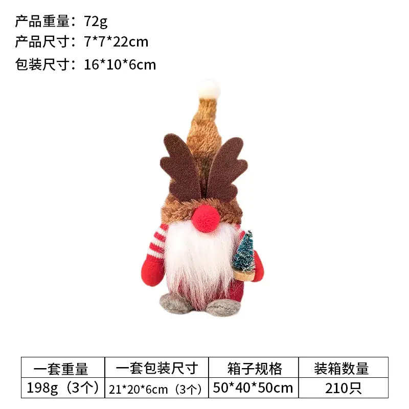 Dwarf Rudolph Christmas Ornament 199g Plaid Hat - Image 8