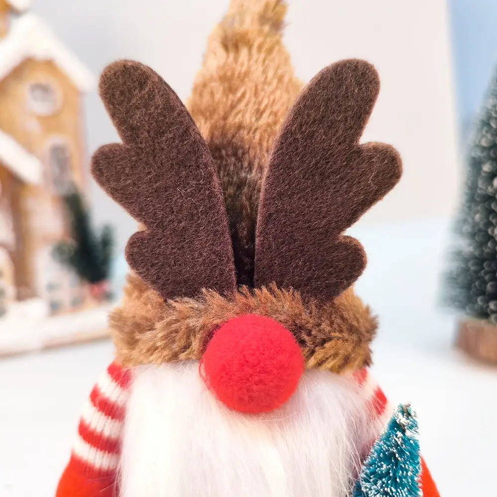 Dwarf Rudolph Christmas Ornament 199g Plaid Hat — feature 4