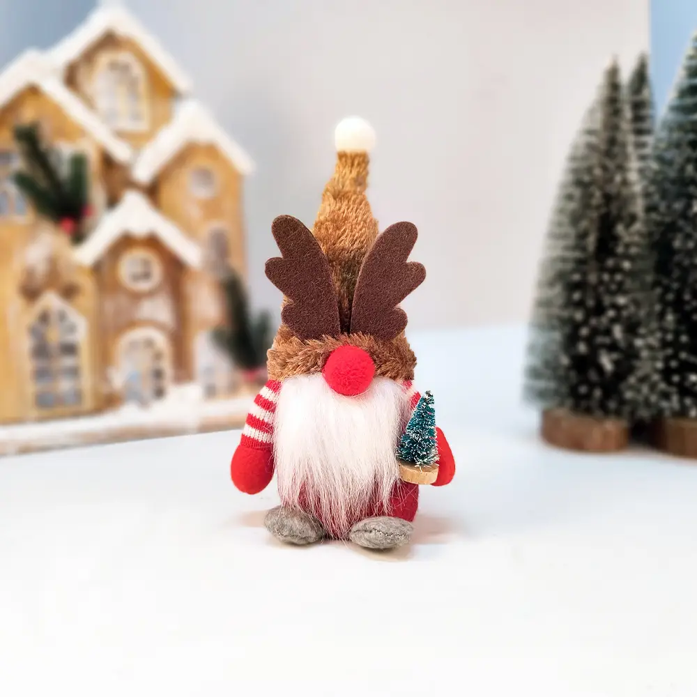 Dwarf Rudolph Christmas Ornament 199g Plaid Hat — feature 6