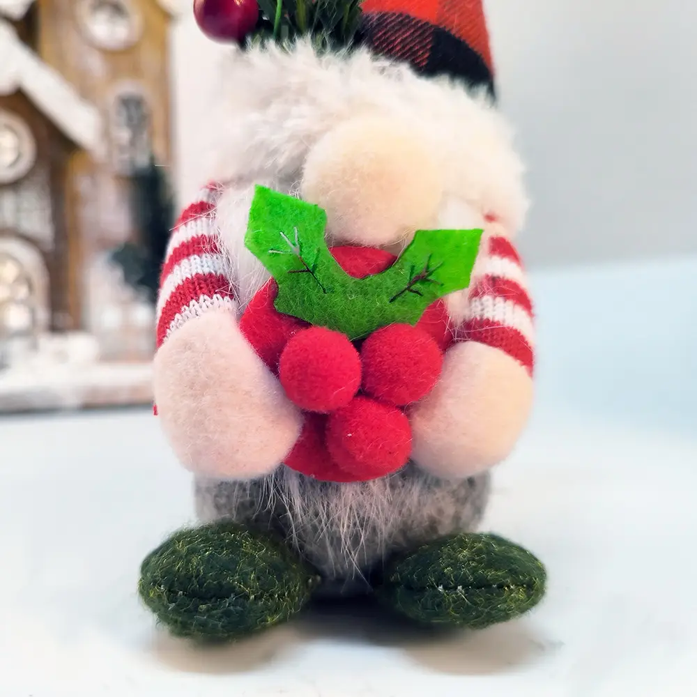 Dwarf Rudolph Christmas Ornament 199g Plaid Hat — feature 9