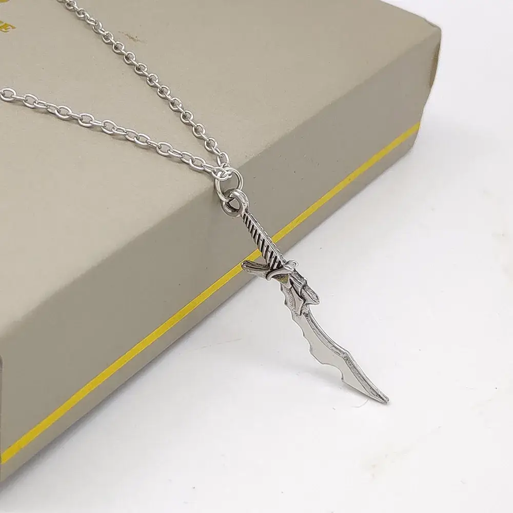 Anime Blade Necklace Pendant Silver Chain - Image 4