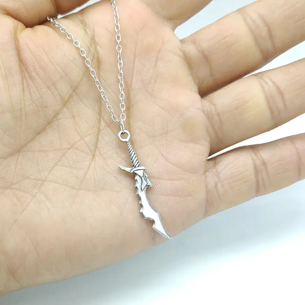Anime Blade Necklace Pendant Silver Chain - Image 5