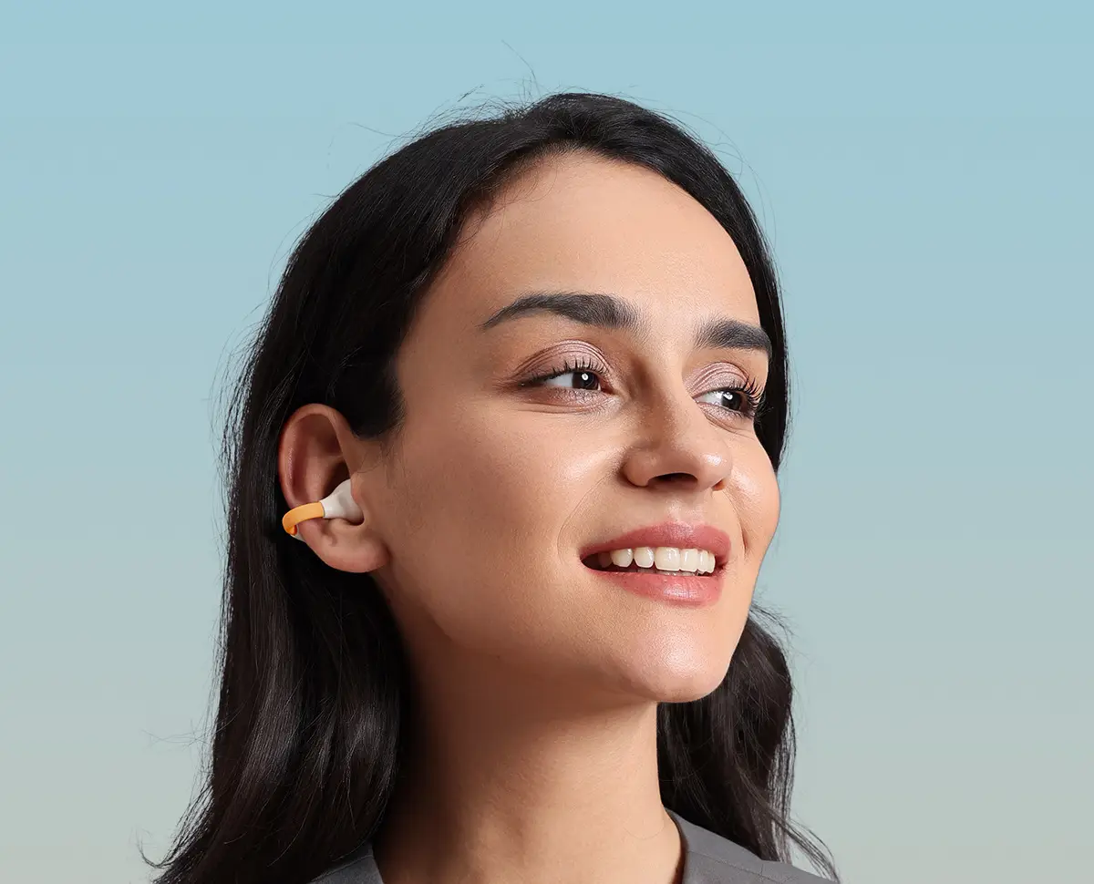 White Bluetooth Earbuds with Bone Conduction & Long Battery — feature 21