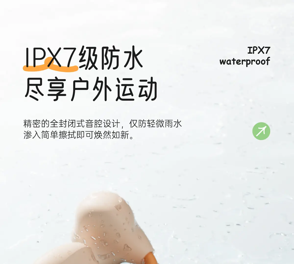 White Bluetooth Earbuds with Bone Conduction & Long Battery — feature 27
