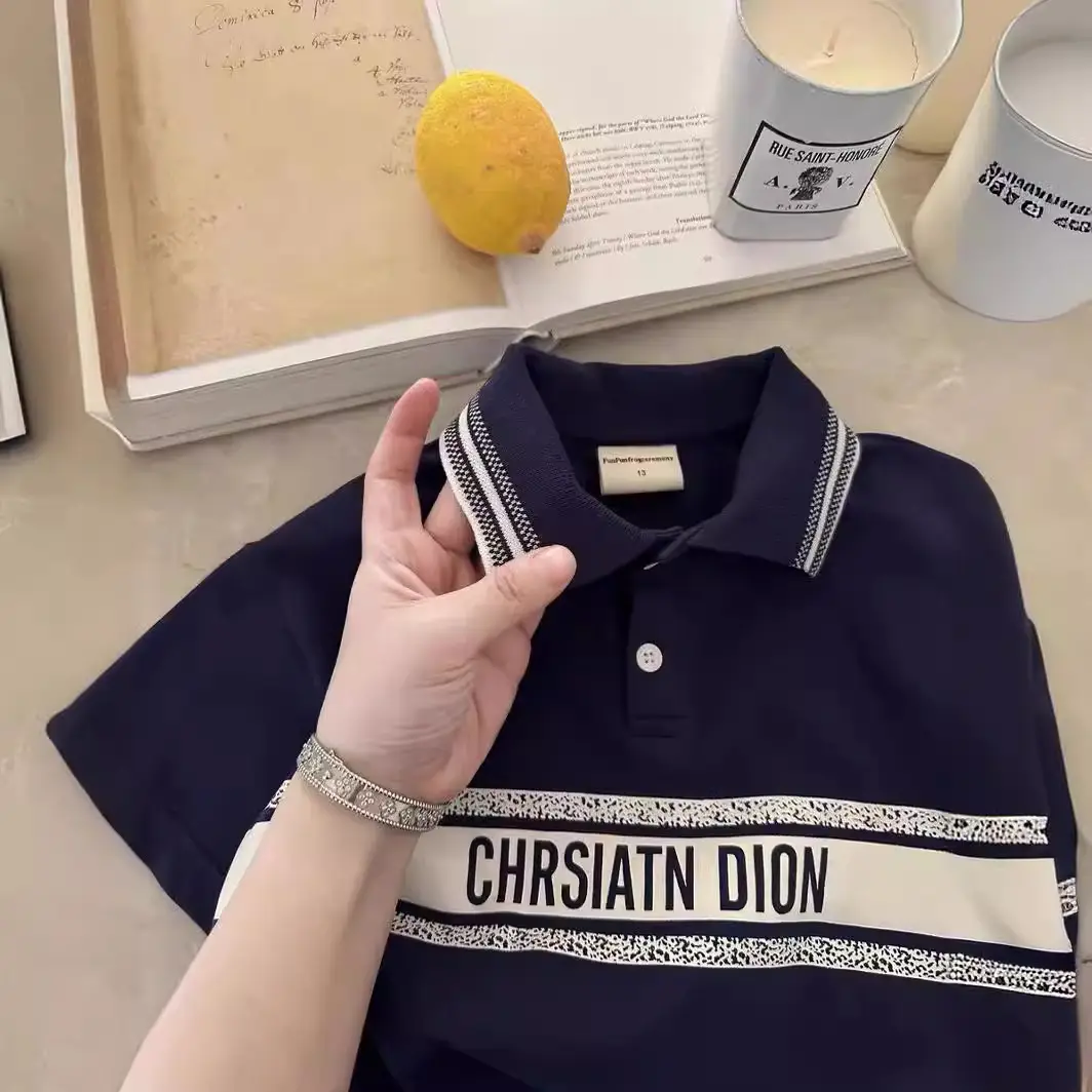 Children's Navy Polo Shirt Short Sleeve 2025 Summer - Image 6