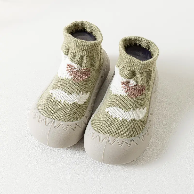Baby Face Socks for Newborns Brown Non-Slip Indoor Wear