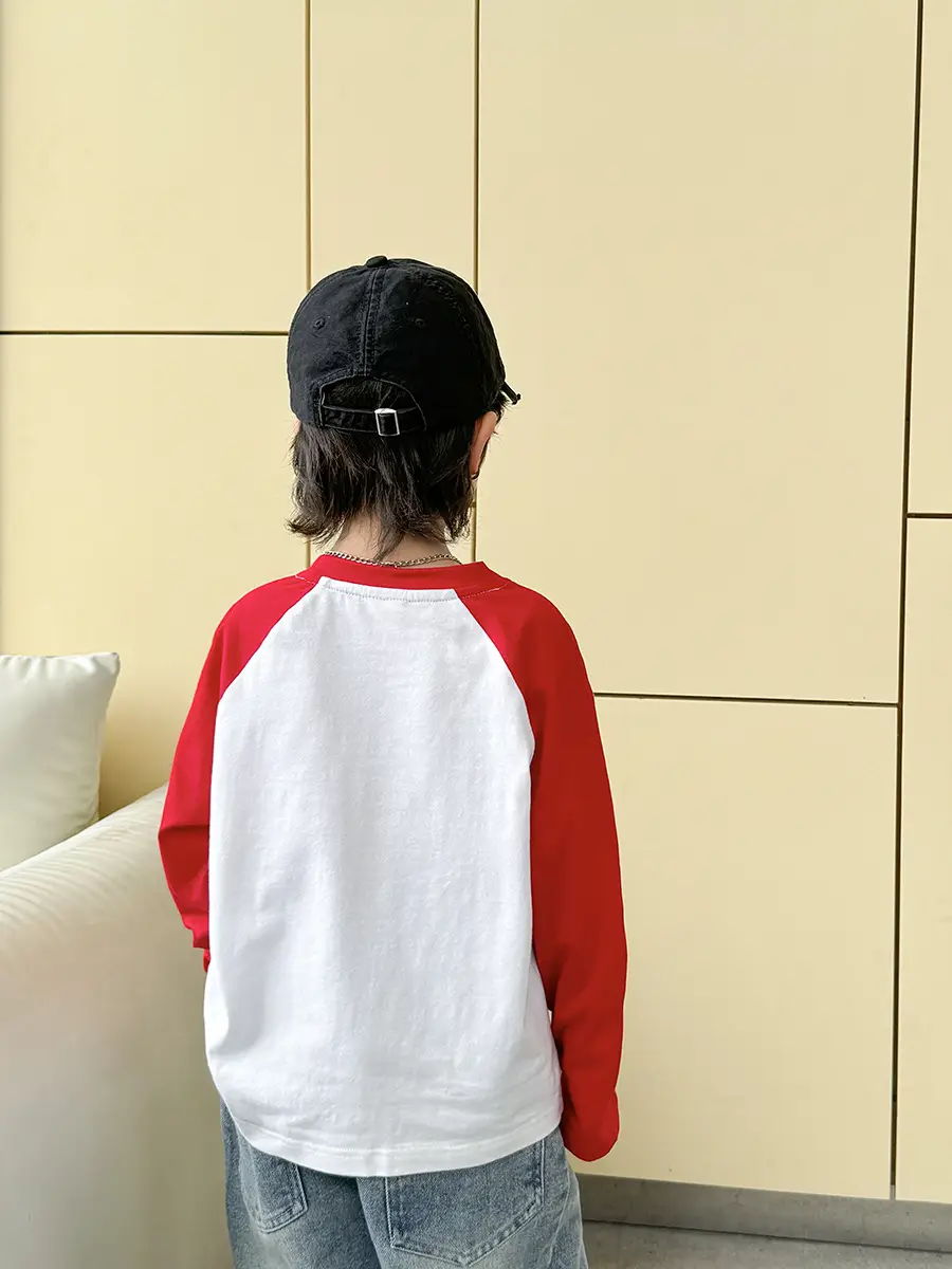 Kids Cotton Long Sleeve T-Shirt with Cartoon Print