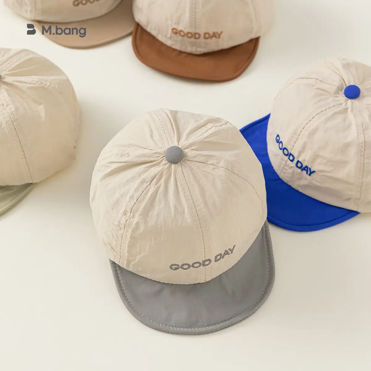 Baby Cap Set of 5 with Letter Patchwork Design