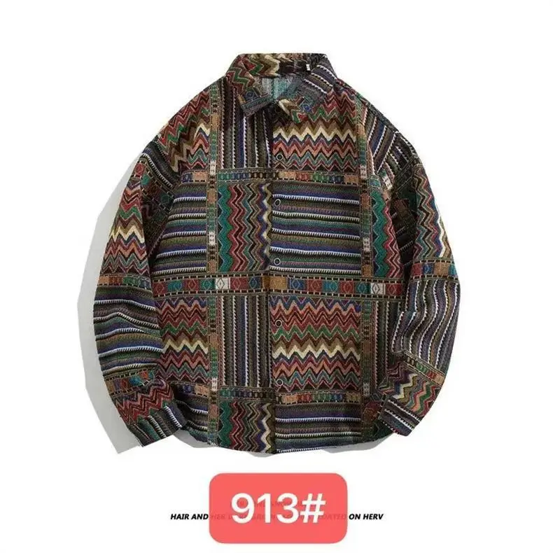 Vintage Baroque Embroidered Long Sleeve Shirt Men — feature 14