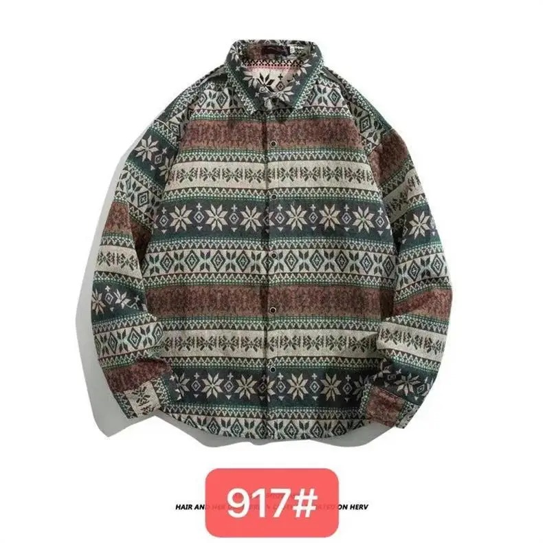 Vintage Baroque Embroidered Long Sleeve Shirt Men — feature 17