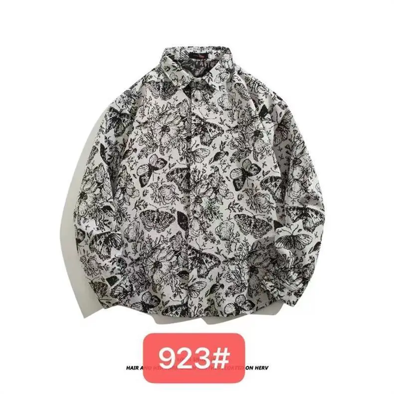 Vintage Baroque Embroidered Long Sleeve Shirt Men — feature 23