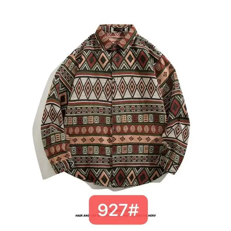 Vintage Baroque Embroidered Long Sleeve Shirt Men — feature 33