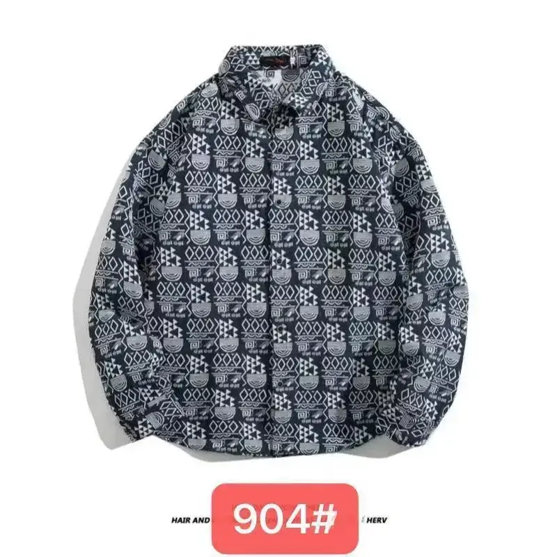 Vintage Baroque Embroidered Long Sleeve Shirt Men