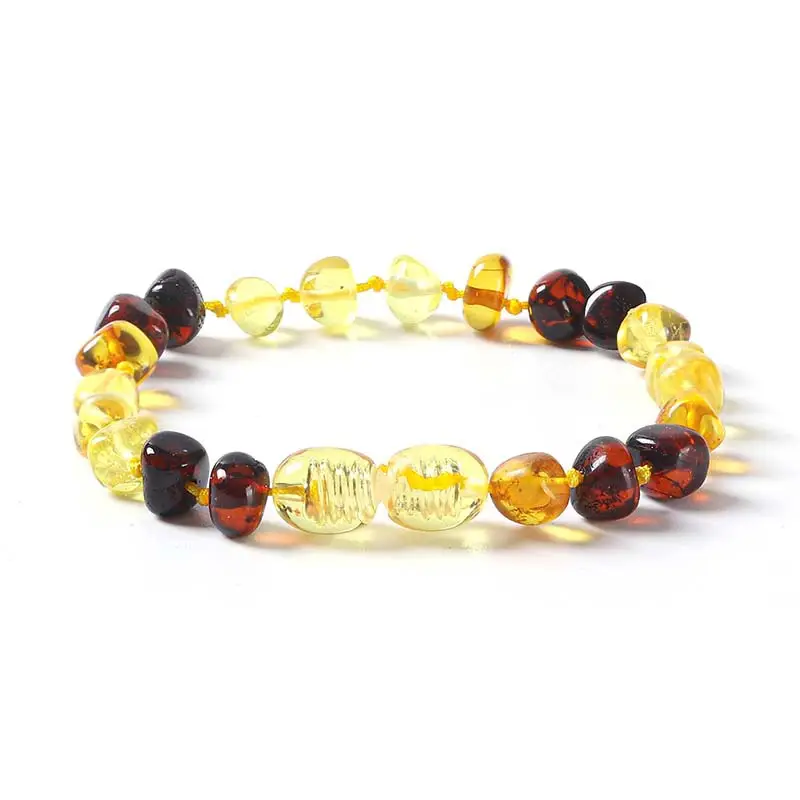 Natural Baltic Amber Beaded Necklace Bracelet Gold Red Black