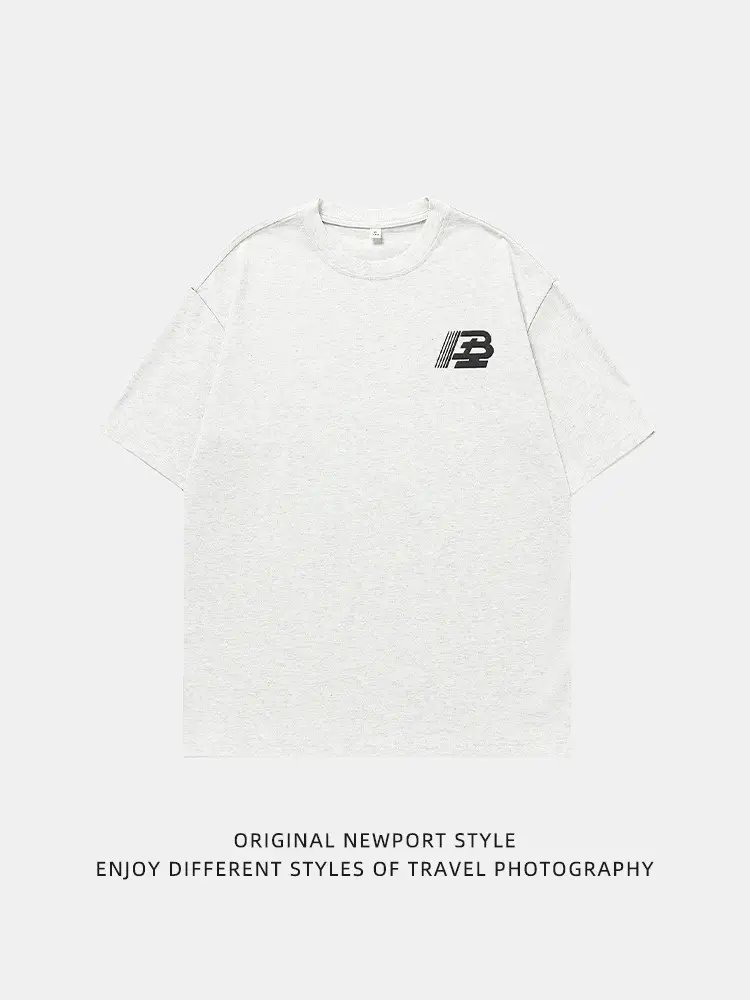 Helu Men's Letter Printed T-Shirt Black White Summer Loose Cotton - Image 7