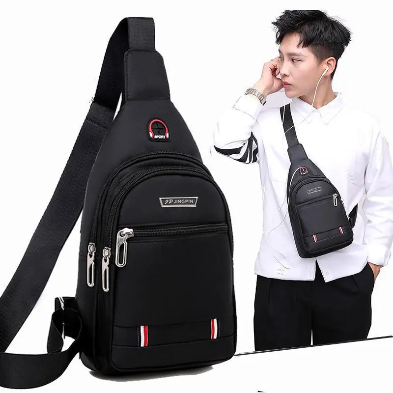 Men Waterproof Casual Shoulder Bag with Earphone Hole - Image 6
