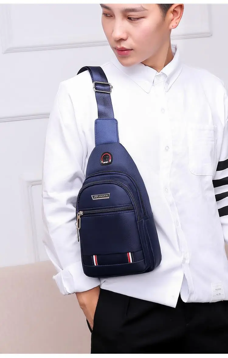 Men Waterproof Casual Shoulder Bag with Earphone Hole — feature 15